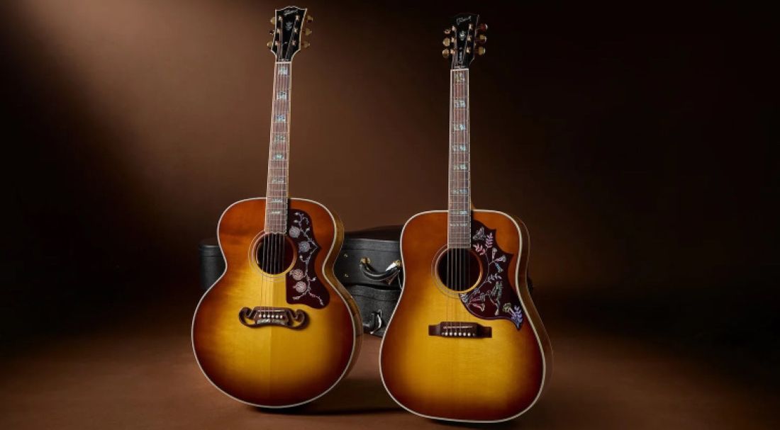 Gibson Hummingbird en SJ-200 krijgen een flinke dosis koa-luxe